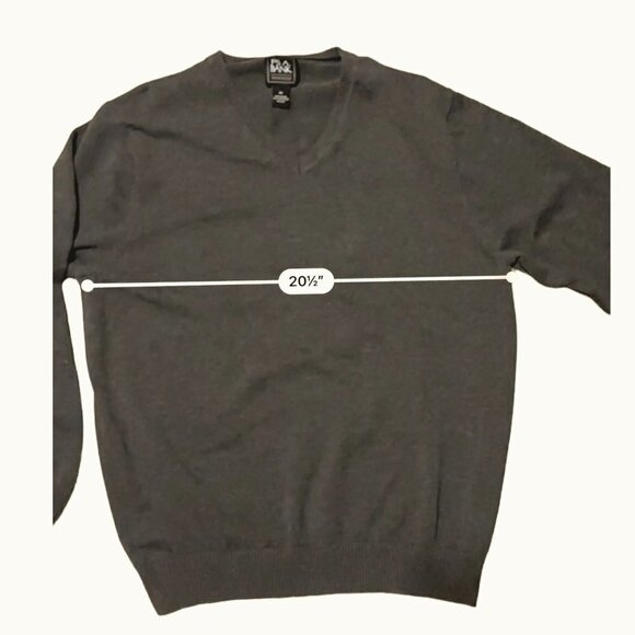 Jos A Bank Traveler 100% Pima Cotton V-Neck Sweater XXL Heather Gray EUC - Picture 8 of 11